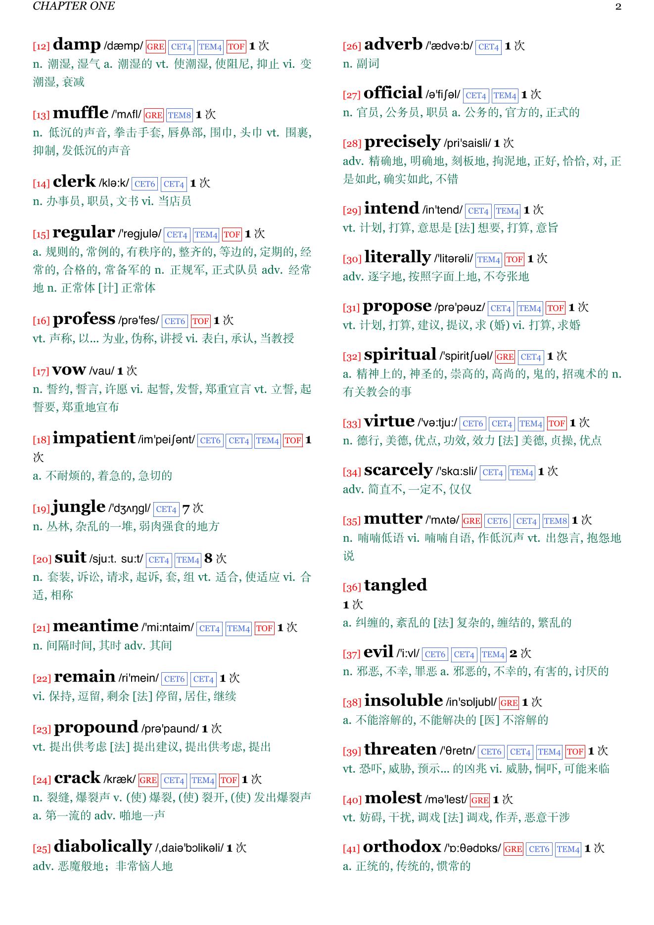A Case of Conscience章节单词统计