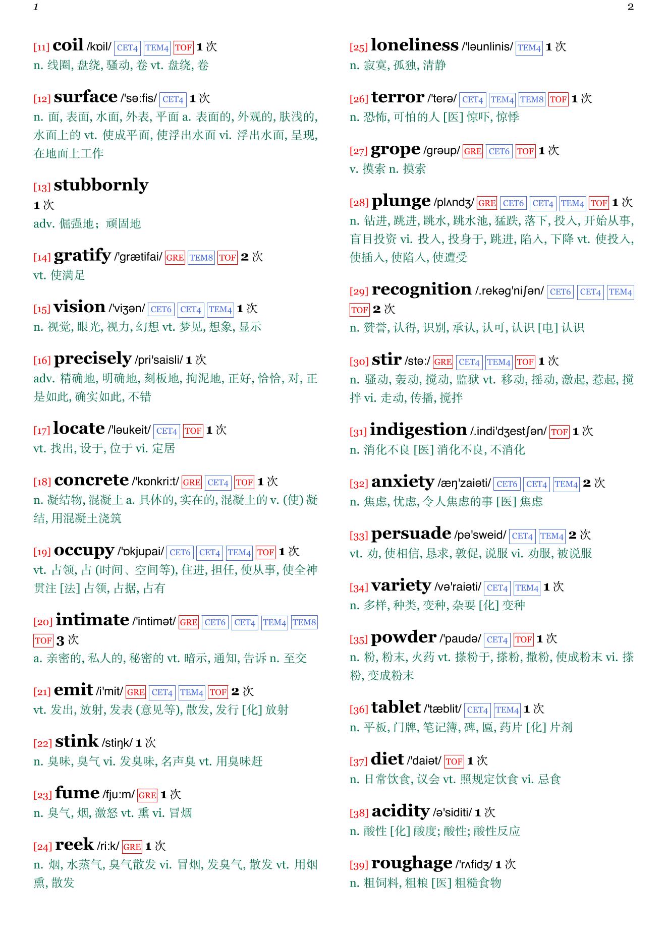 Admiring Silence章节单词统计