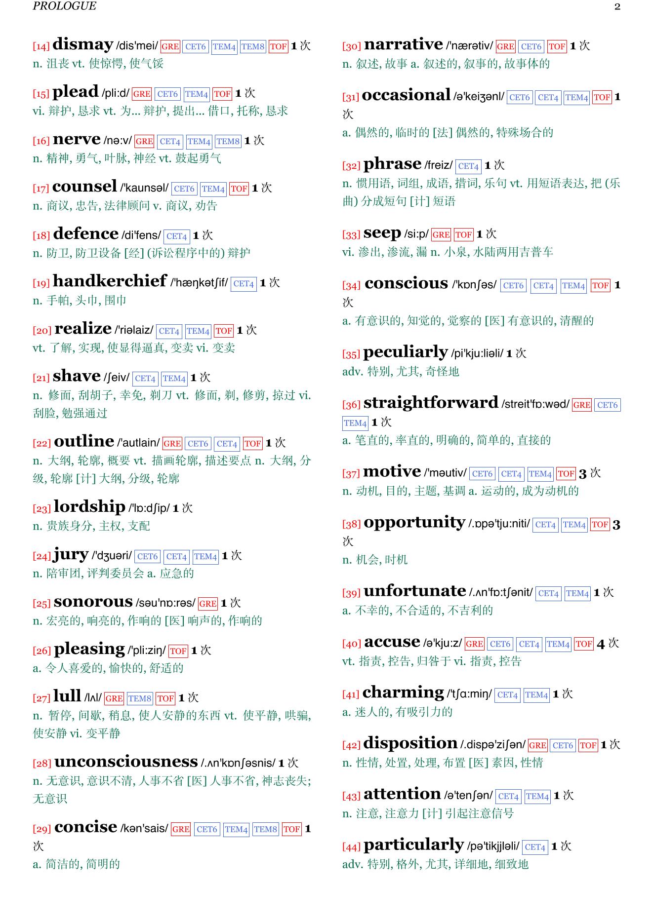 Sad Cypress章节单词统计