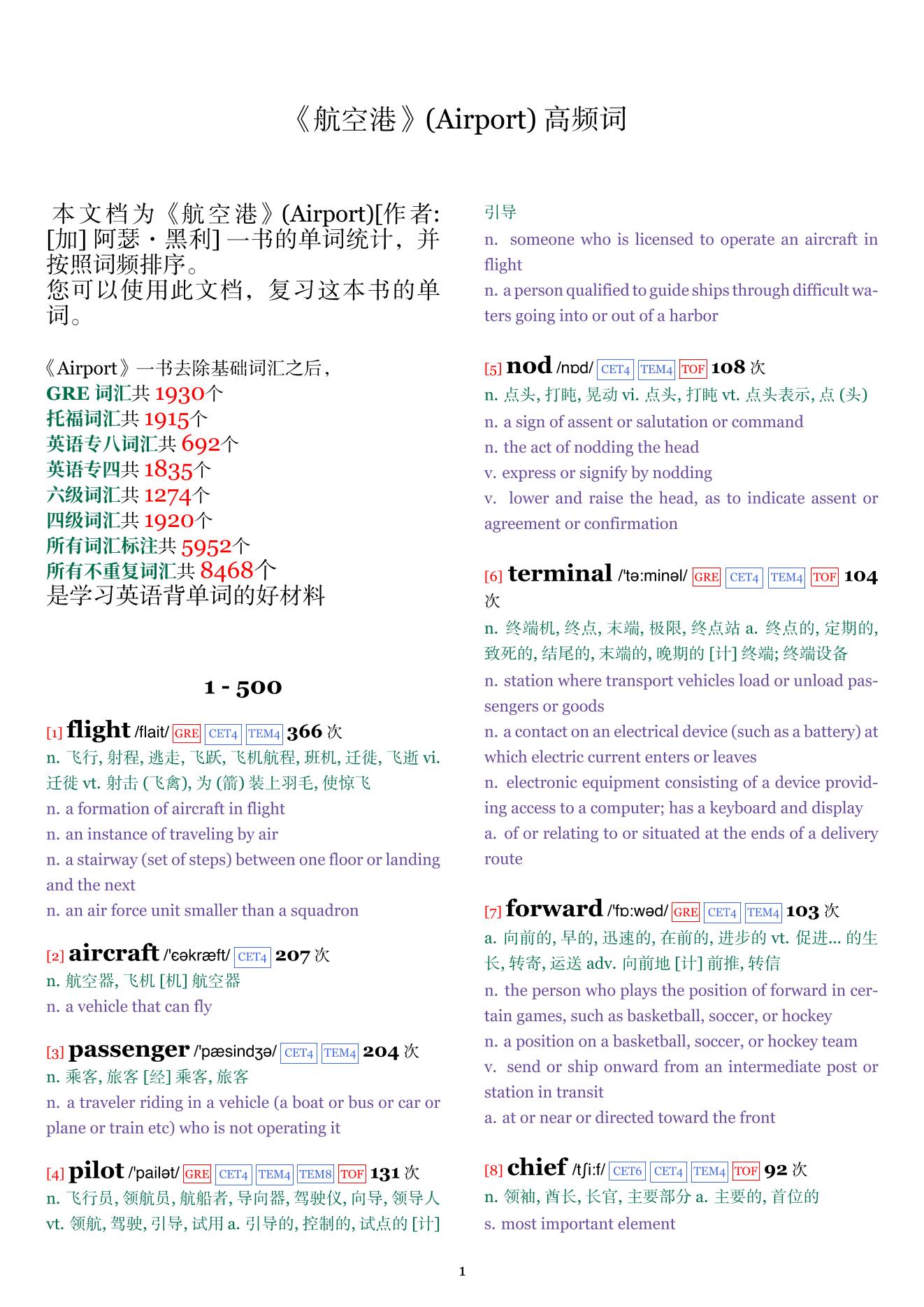Airport词频统计