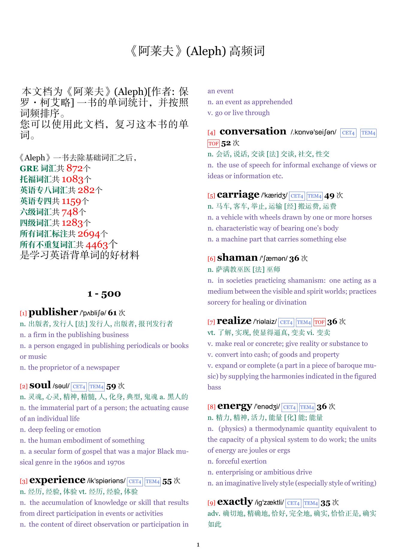 Aleph词频统计