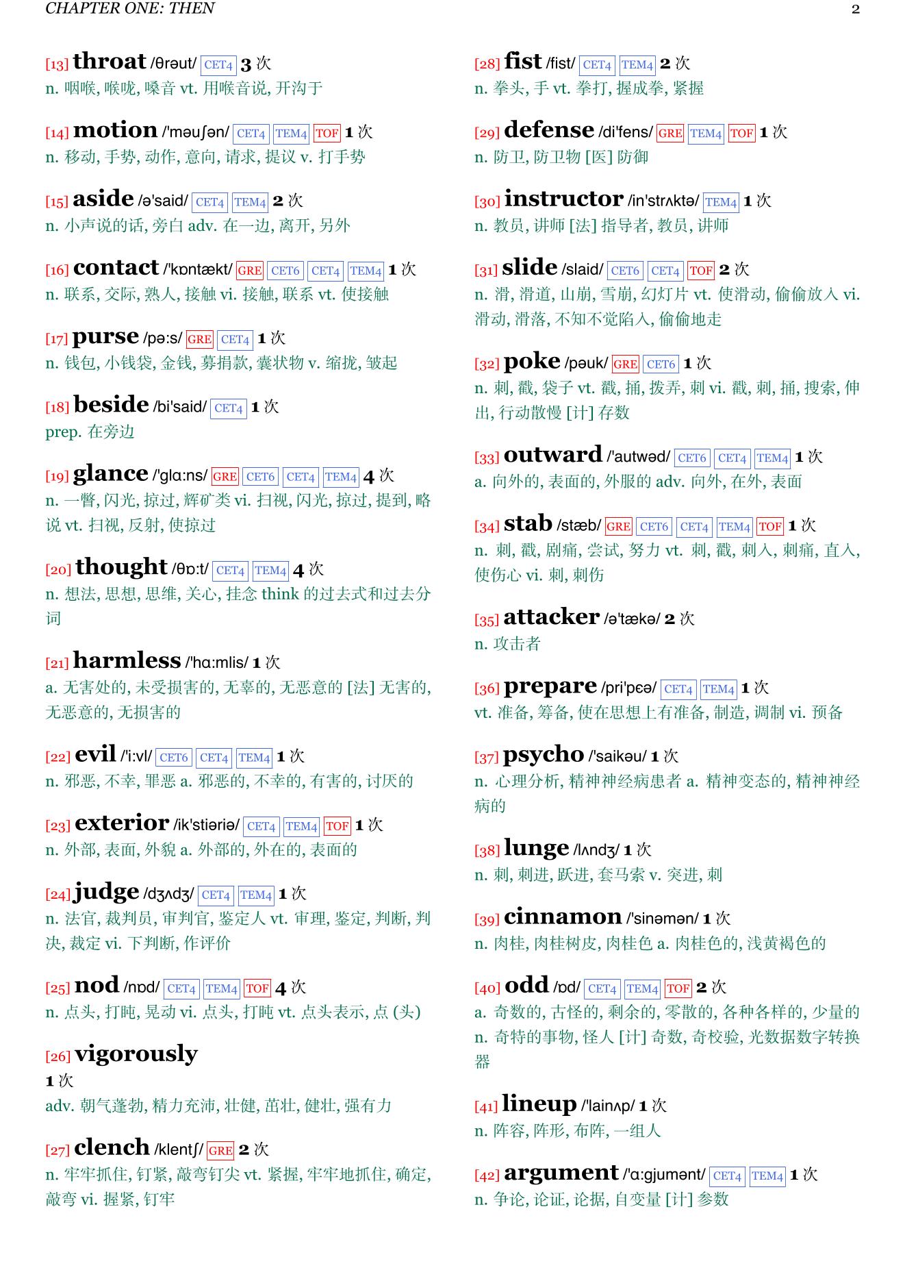 All Your Perfects章节单词统计