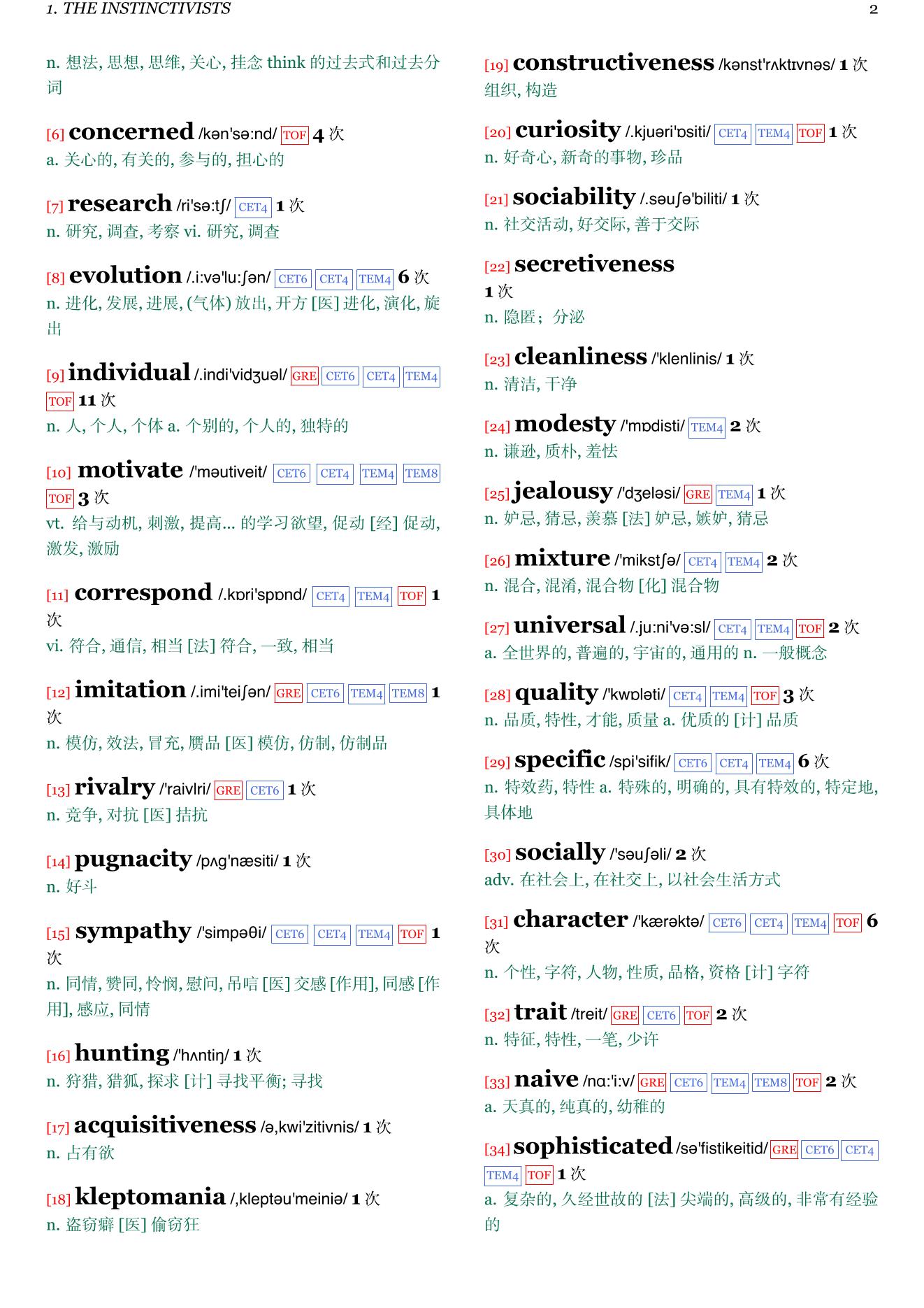 The Anatomy of Human Destructiveness章节单词统计