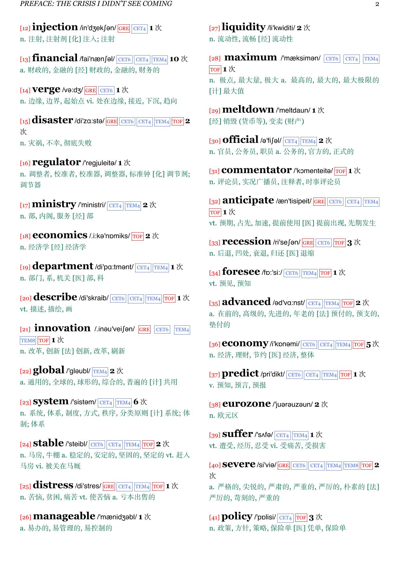 Between Debt and the Devil： Money, Credit and Fixing global Finance，2015章节单词统计