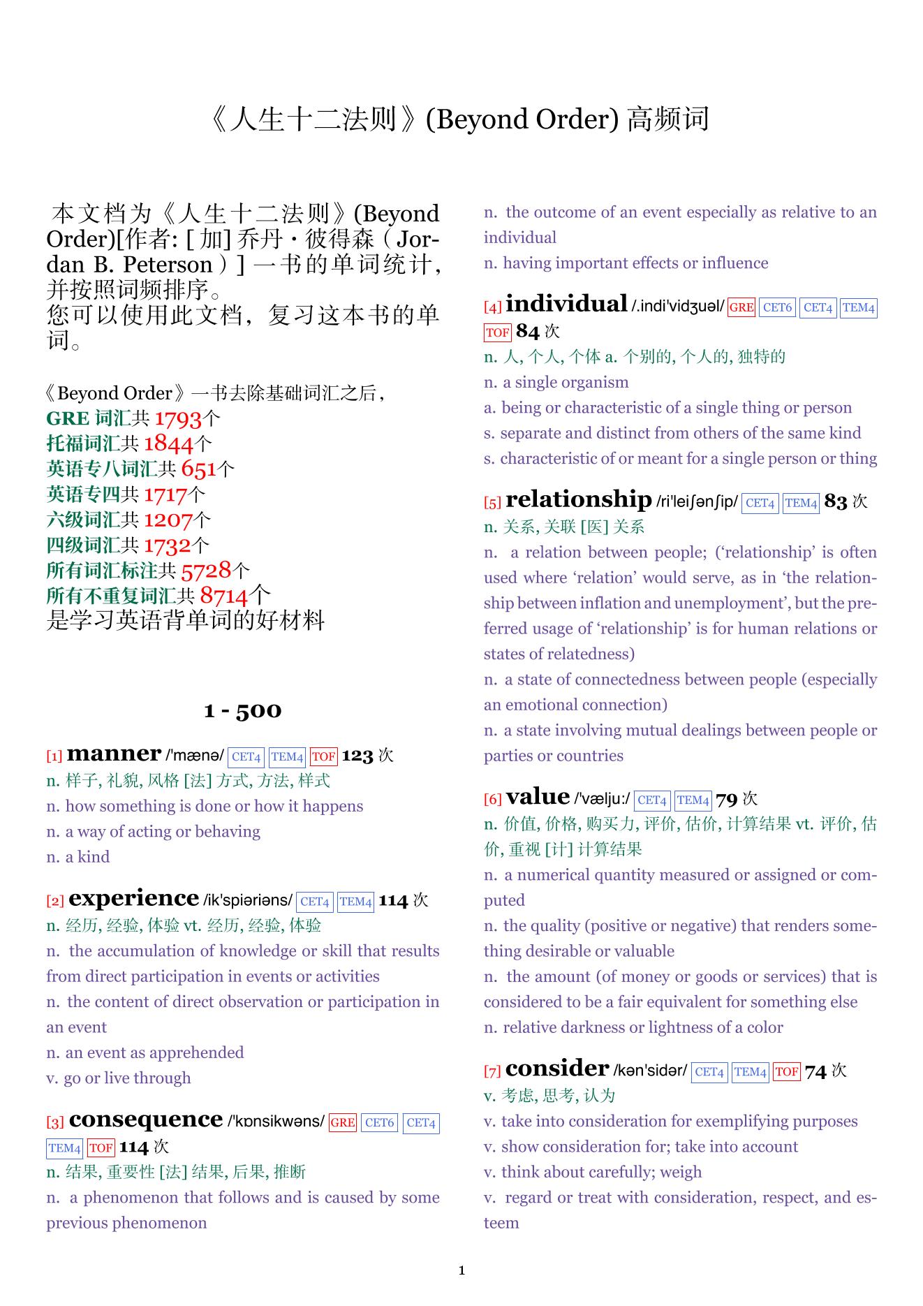 Beyond Order词频统计