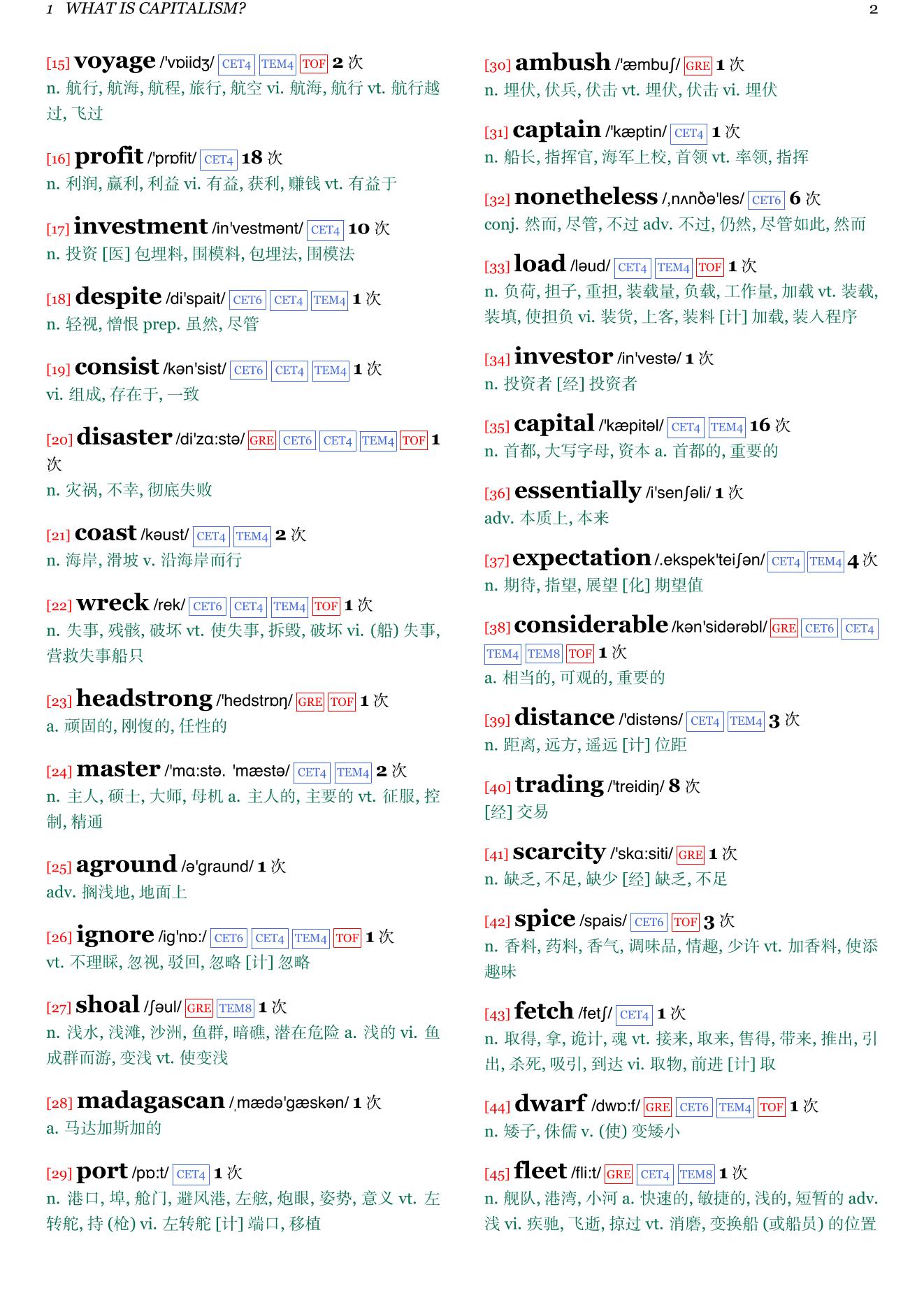 Capitalism: A Very Short Introduction章节单词统计