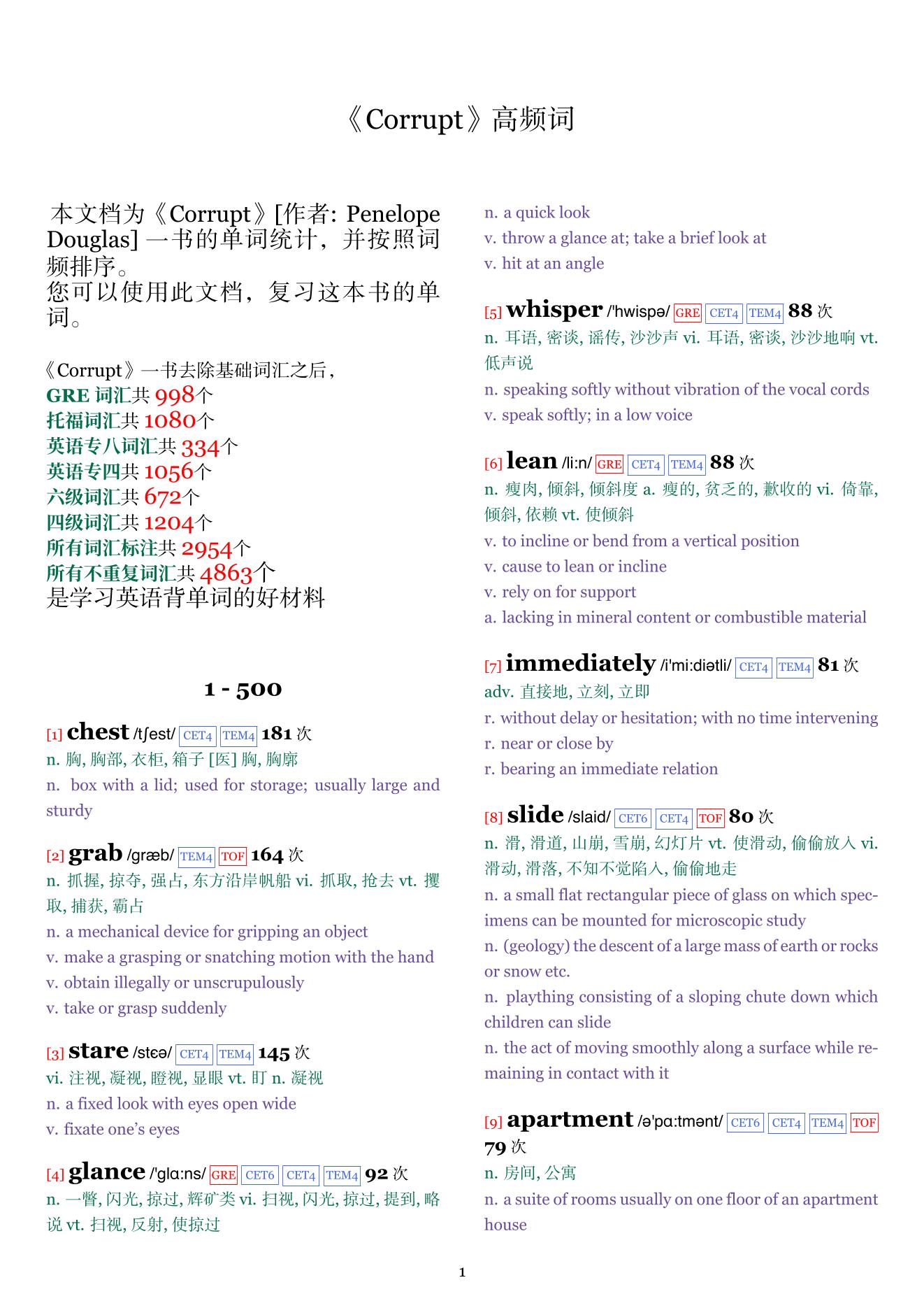Corrupt词频统计