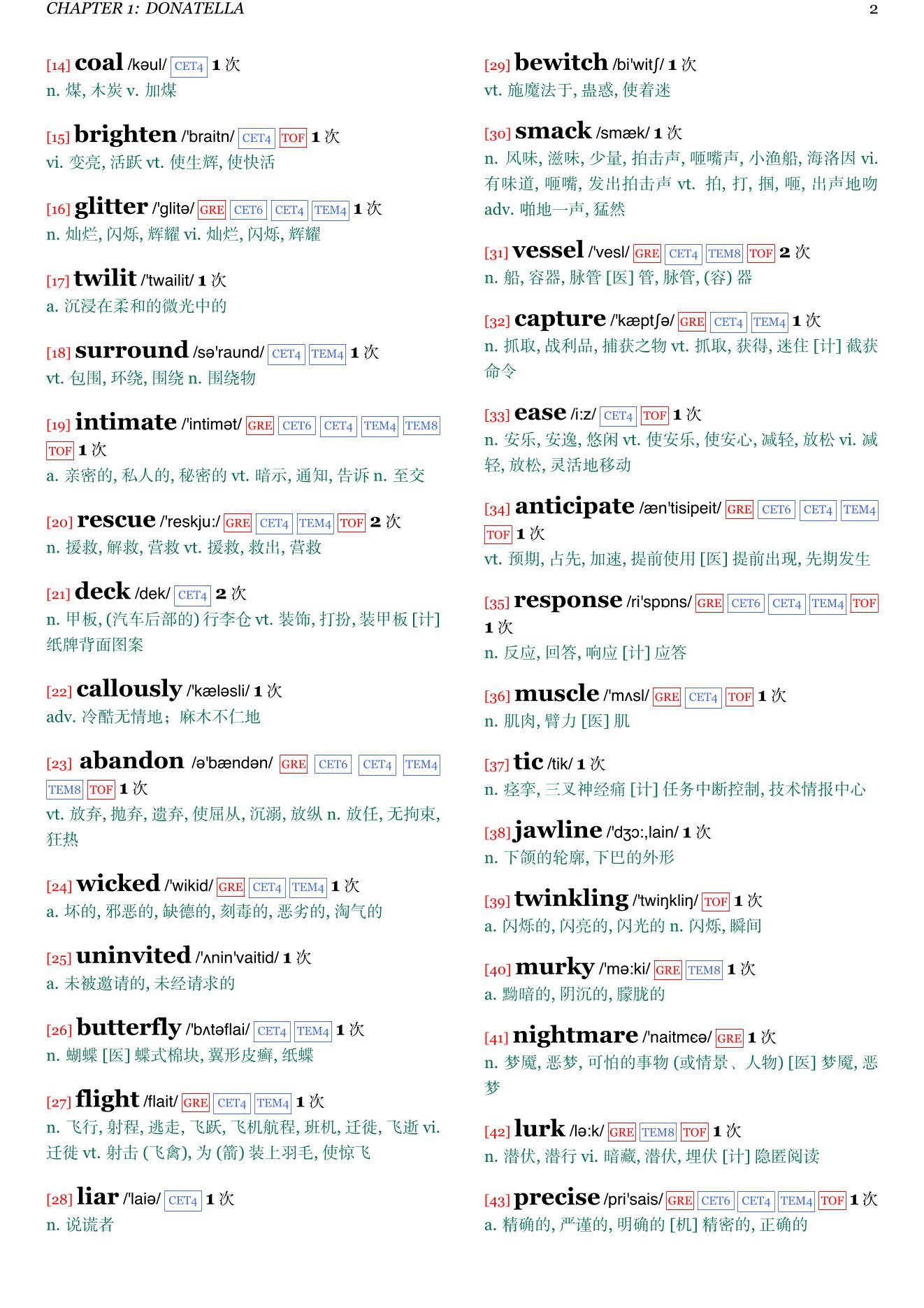 Finale章节单词统计