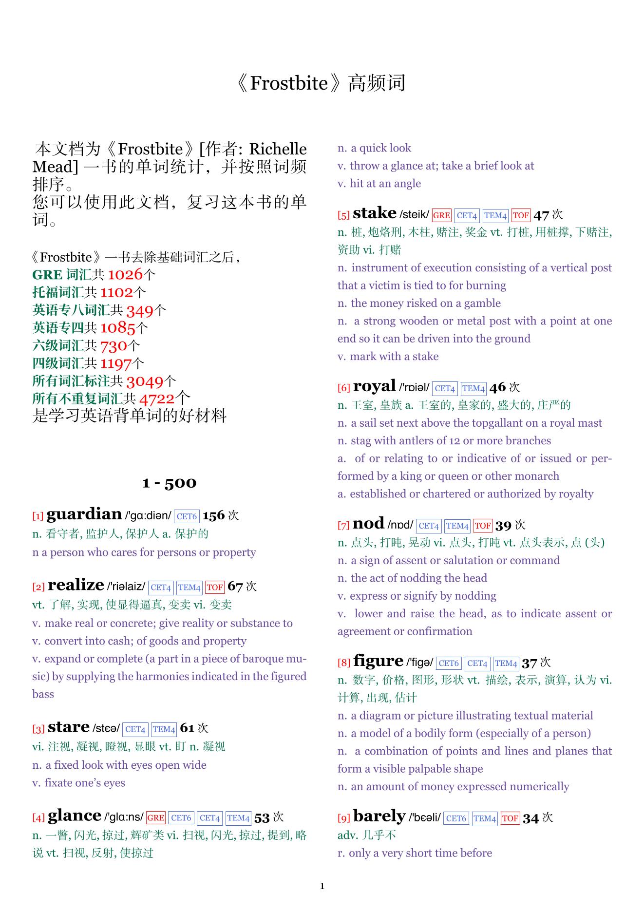 Frostbite词频统计