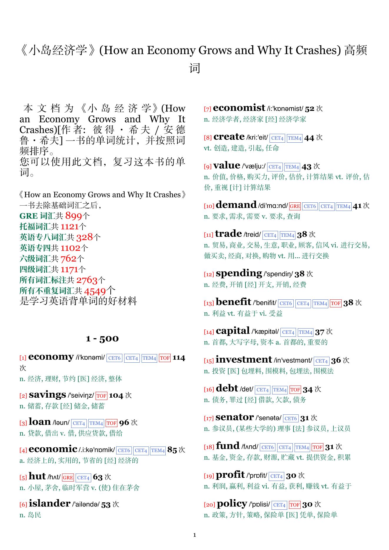 How an Economy Grows and Why It Crashes词频统计