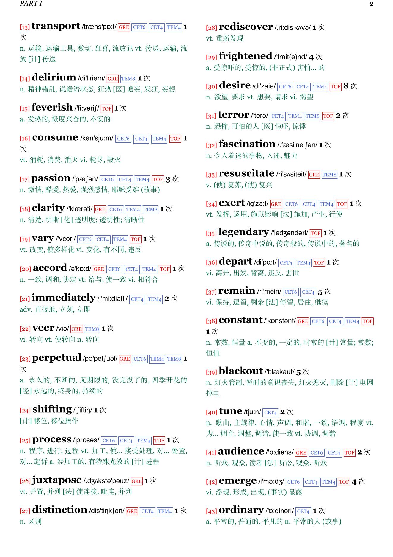 India Song章节单词统计