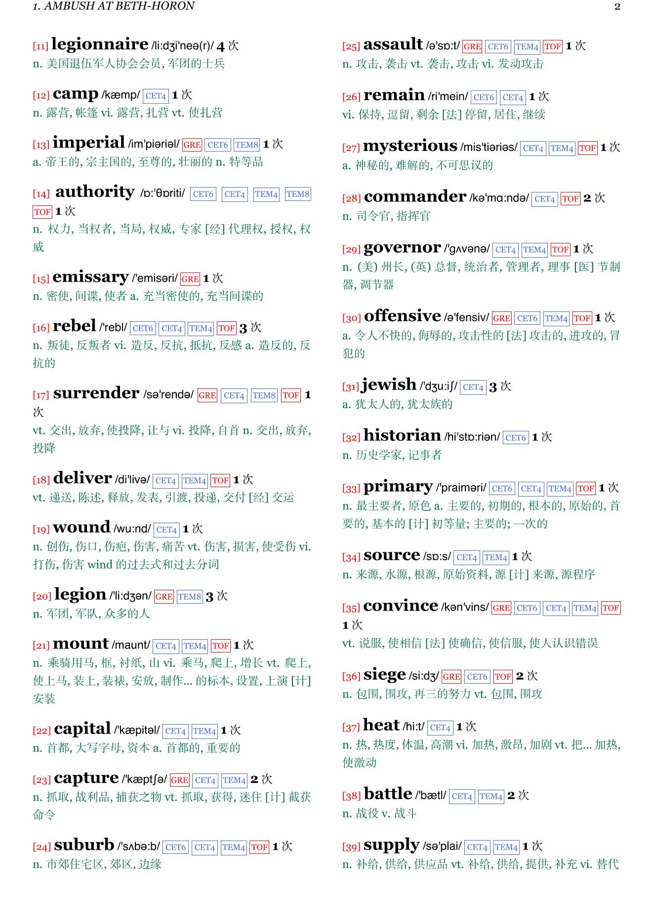 Invisible Armies: An Epic History of Guerrilla Warfare from Ancient Times to the Present章节单词统计