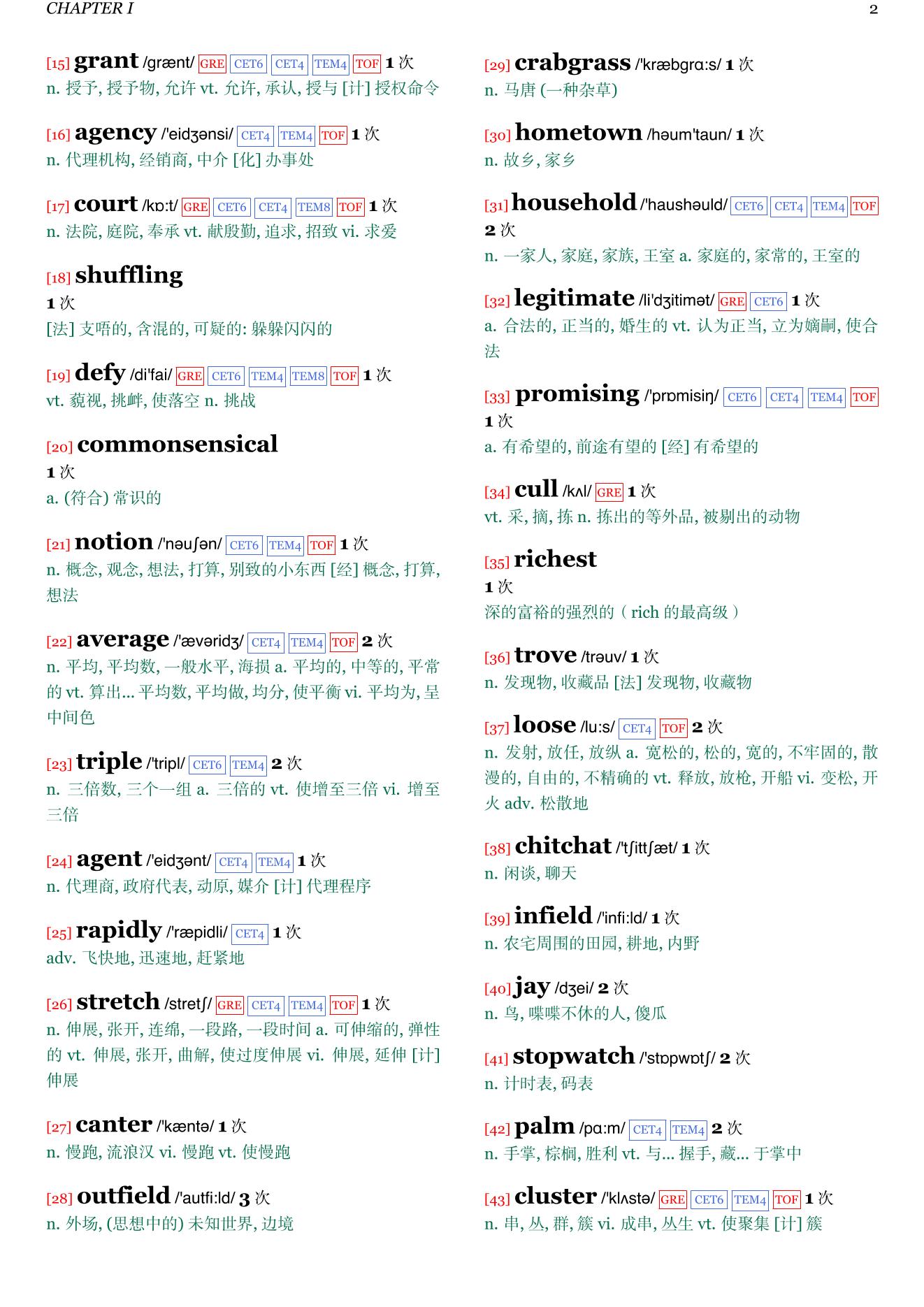 Moneyball章节单词统计