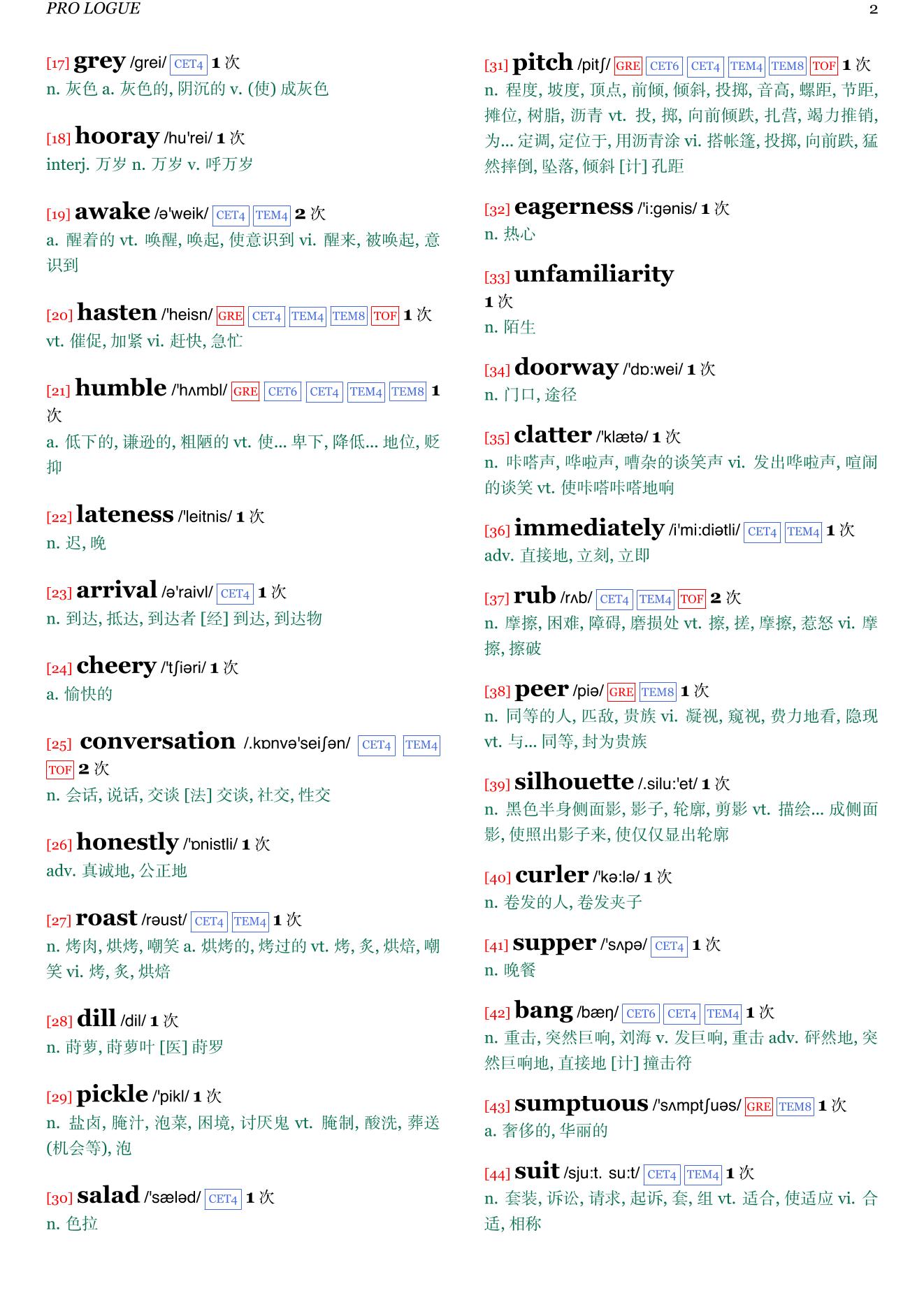 Notes from a Small Island章节单词统计