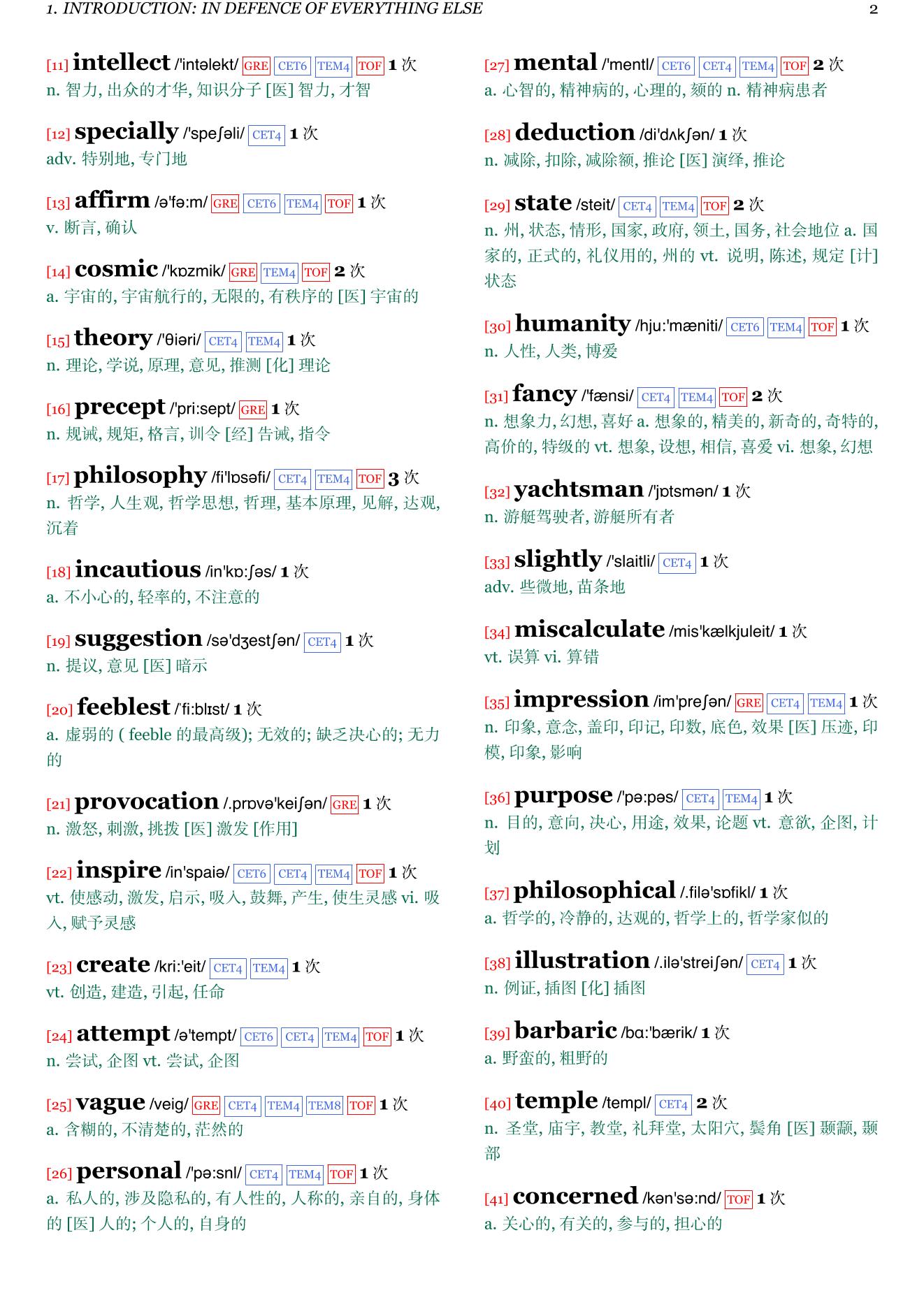 Orthodoxy章节单词统计