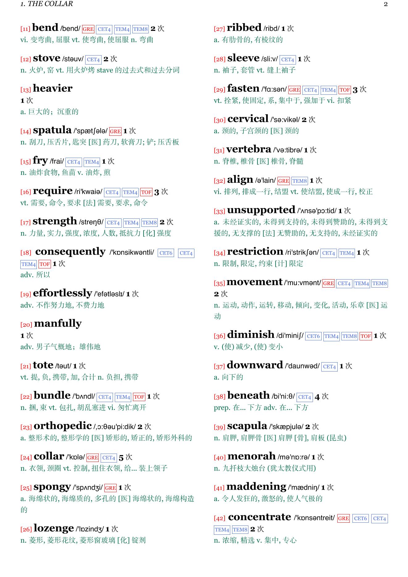 The Anatomy Lesson章节单词统计