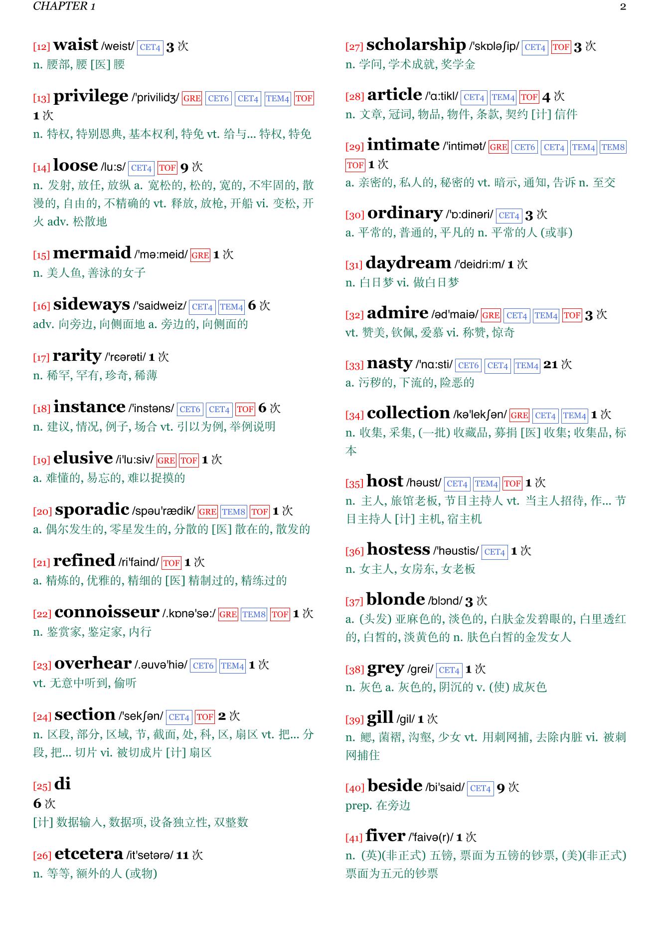 The Collector章节单词统计