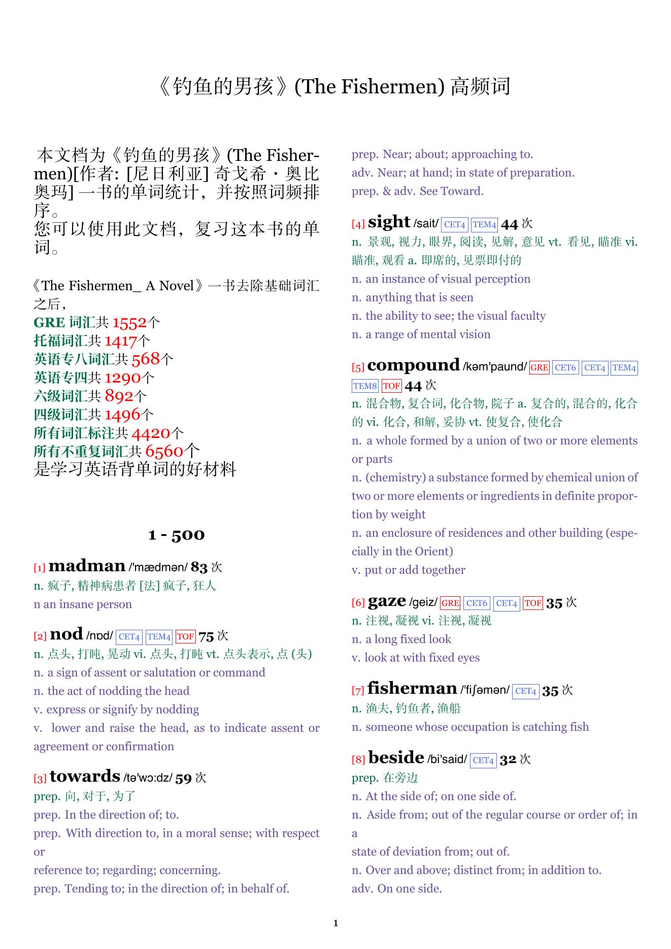 The Fishermen词频统计
