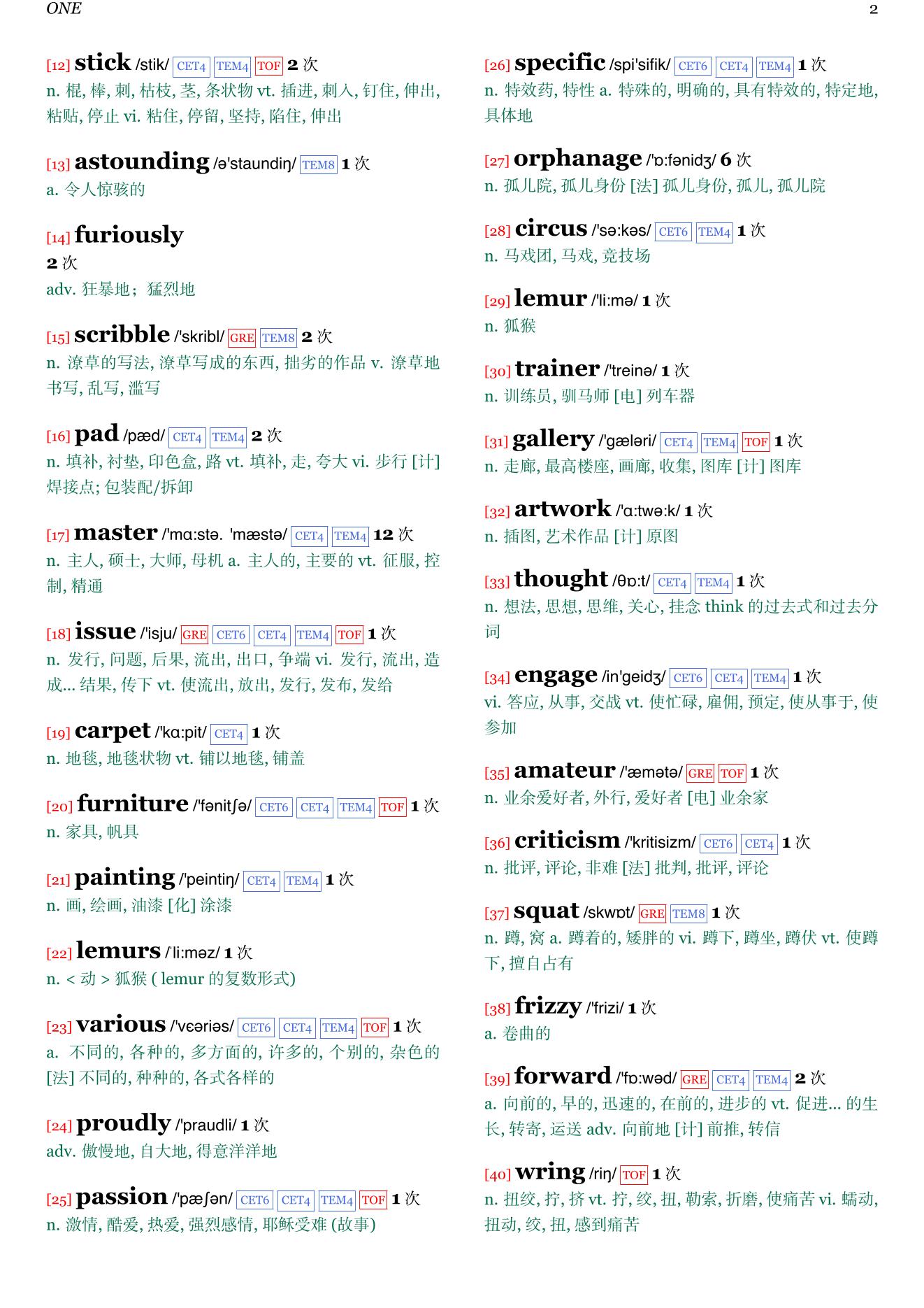 The House in the Cerulean Sea章节单词统计