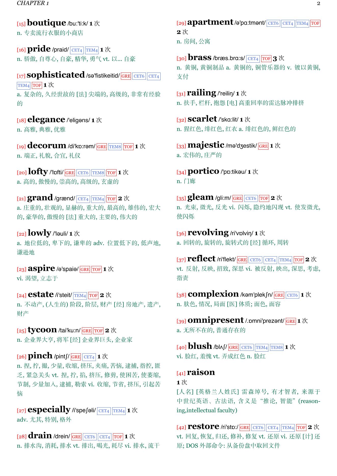 The Maid章节单词统计