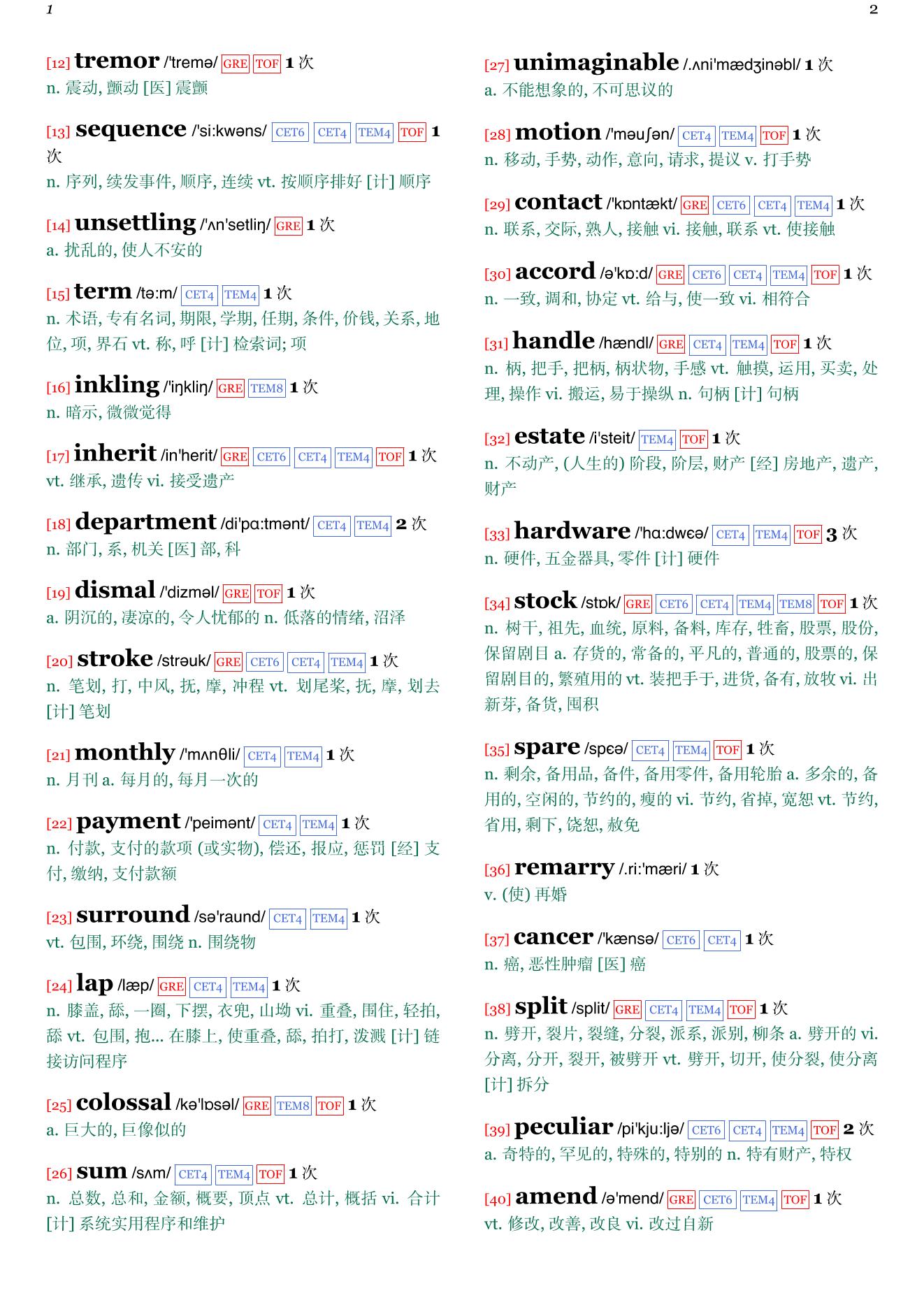 The Music of Chance章节单词统计