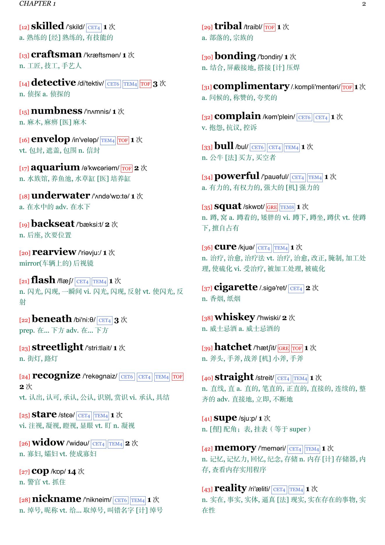 The Poet章节单词统计