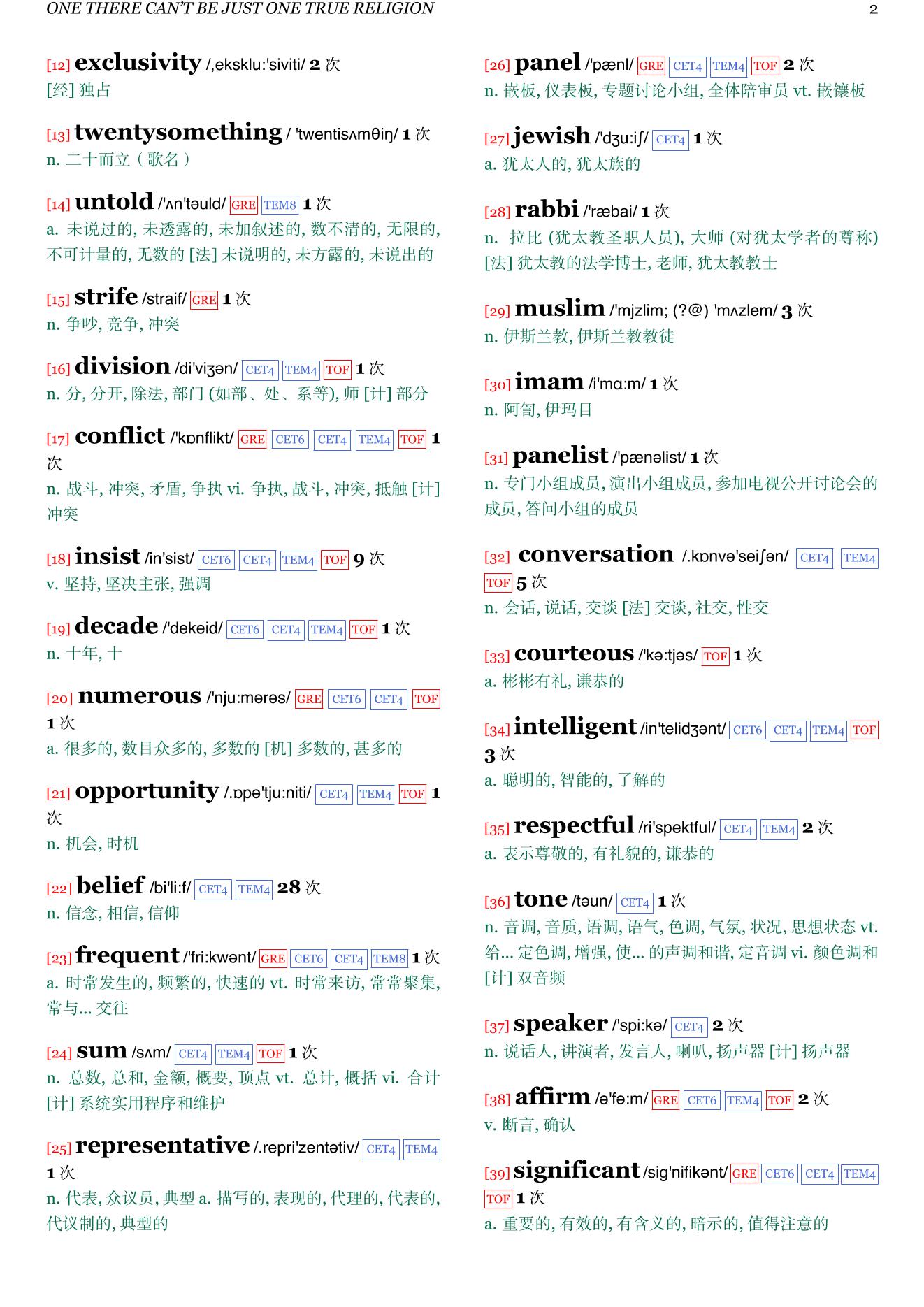 The reason for God : belief in an age of skepticism章节单词统计