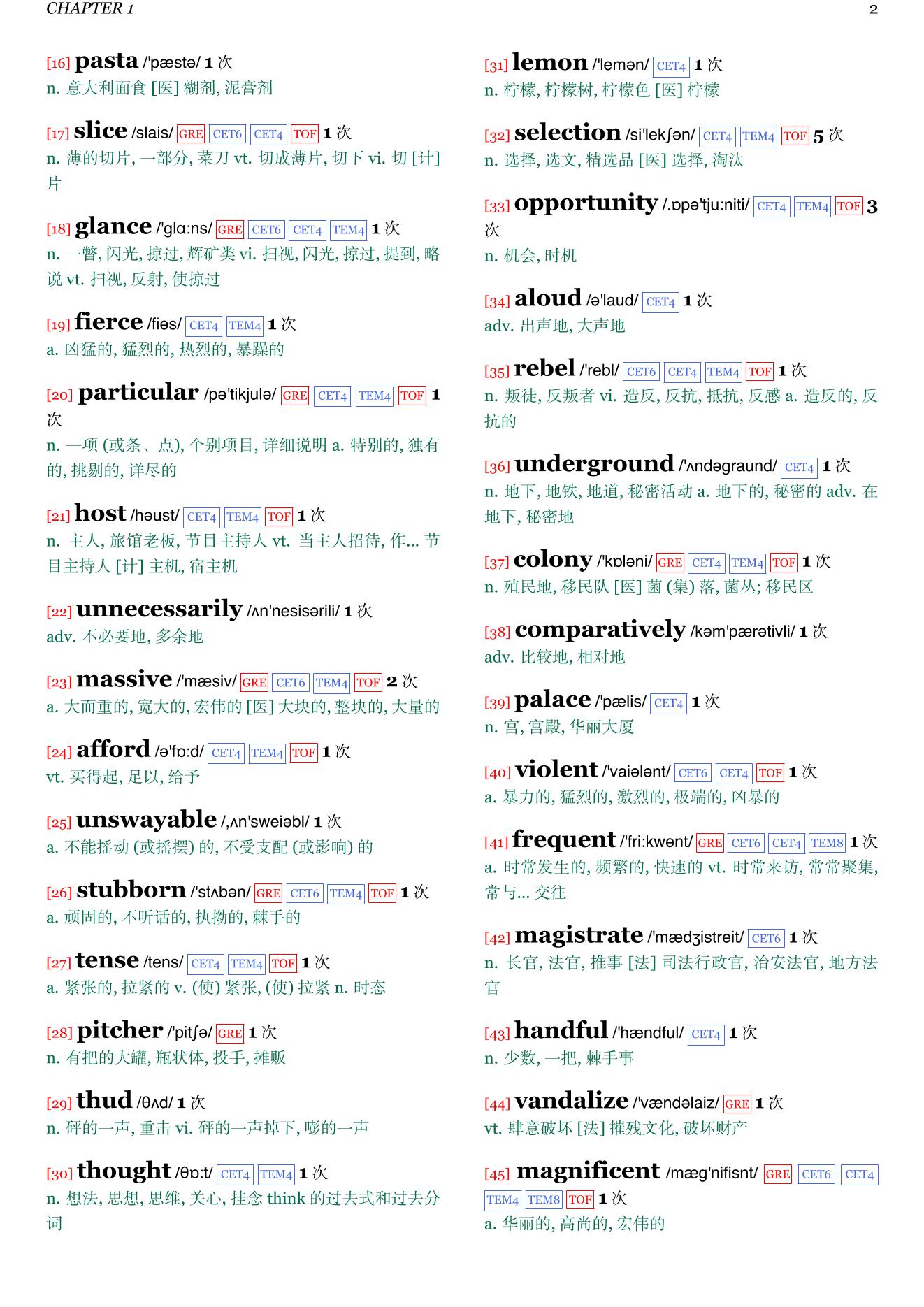 The Selection章节单词统计