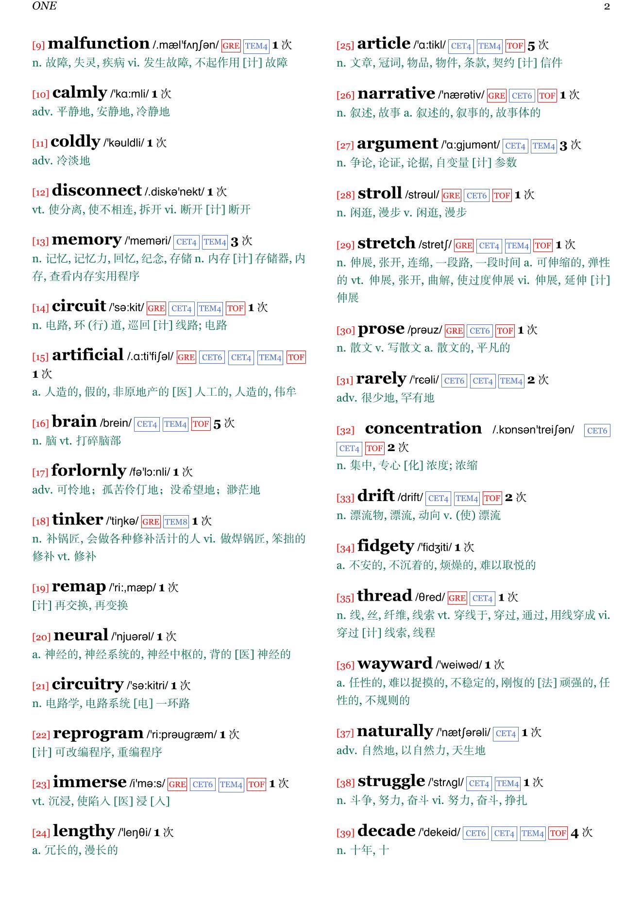 The Shallows: What the Internet Is Doing to Our Brains章节单词统计