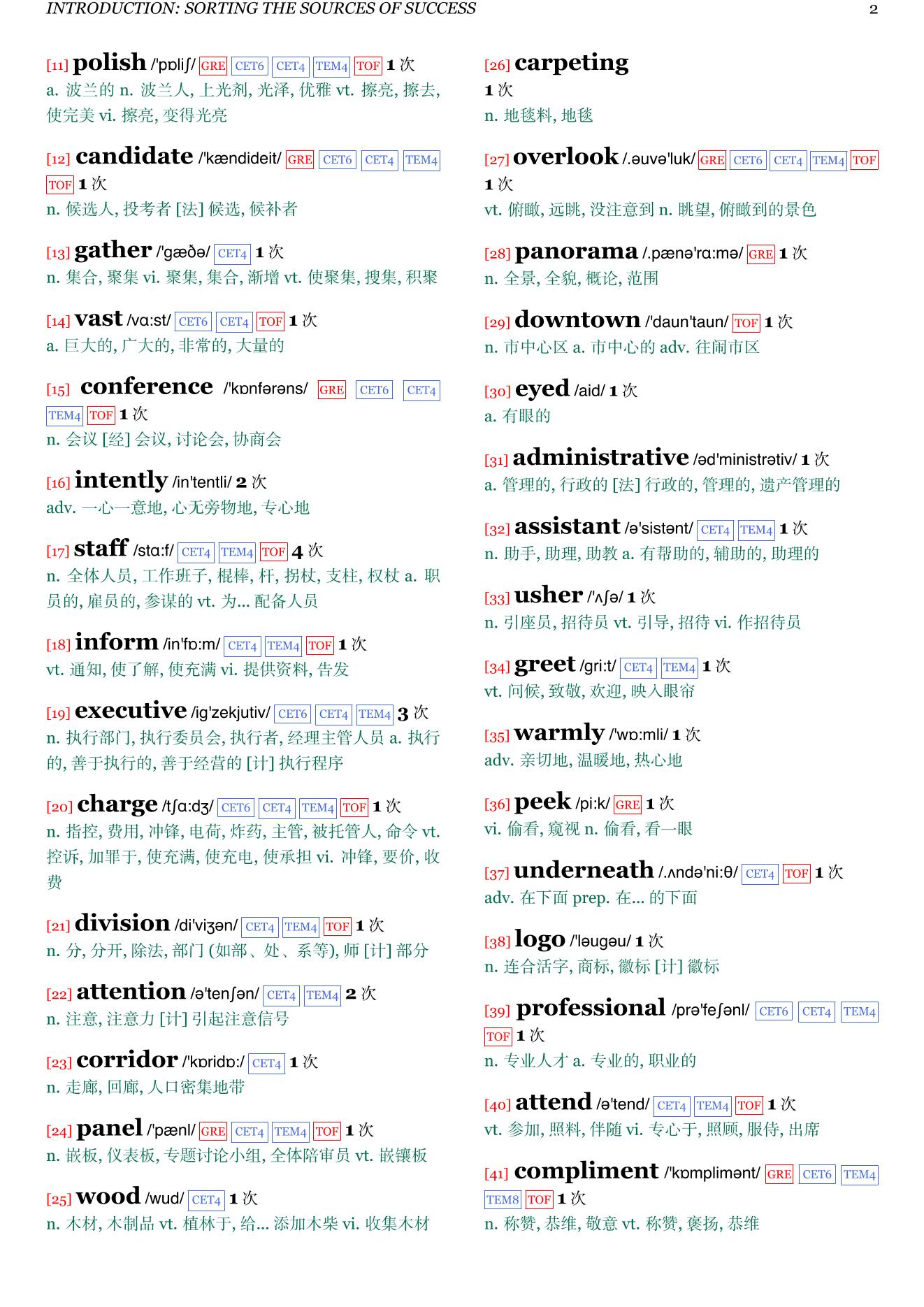 The Success Equation章节单词统计