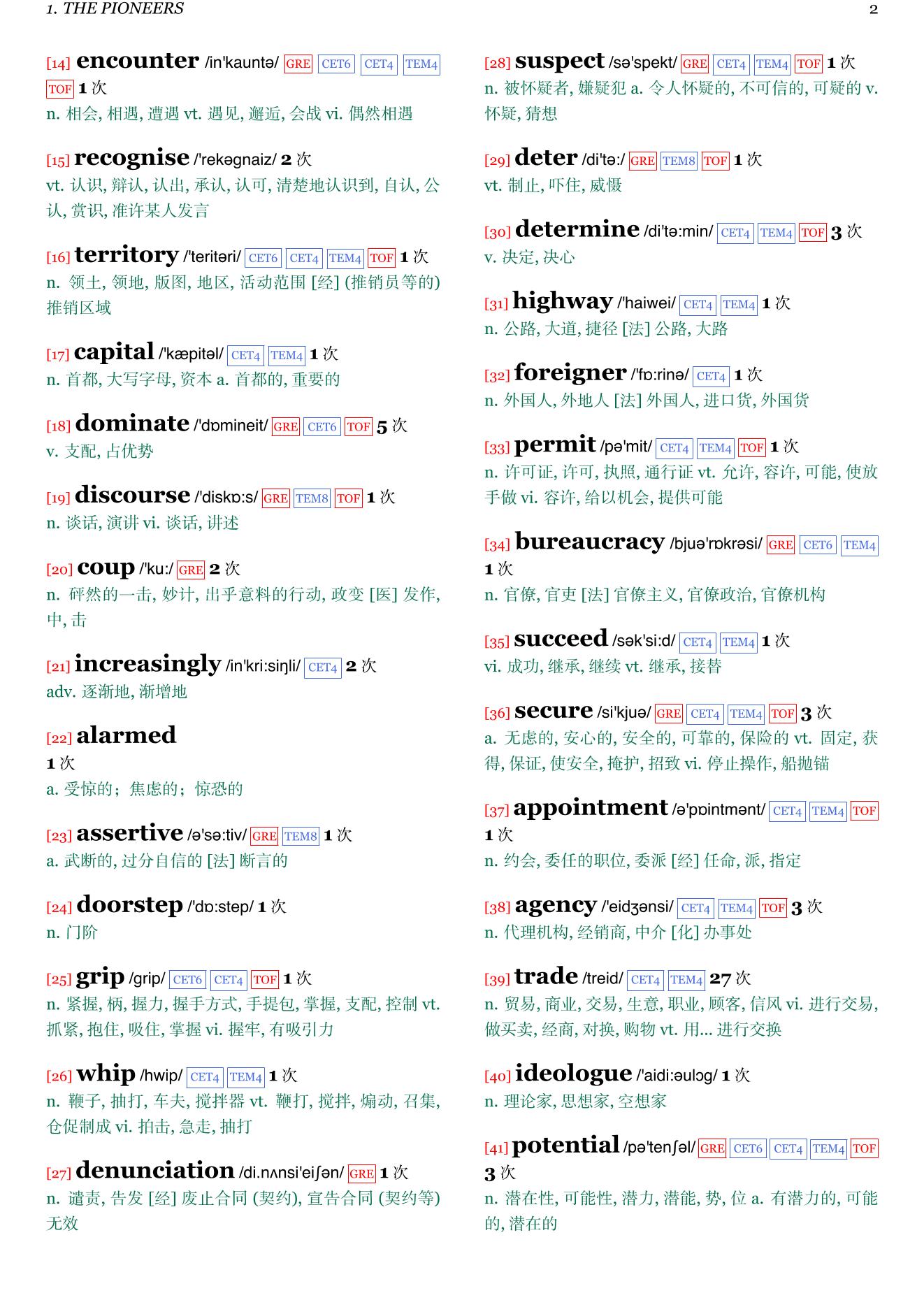 THE WORLD FOR SALE章节单词统计