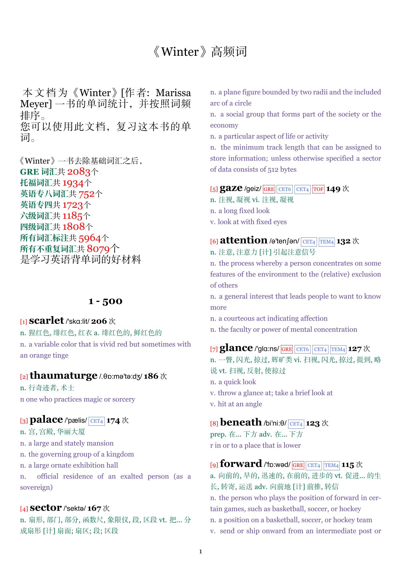 Winter词频统计